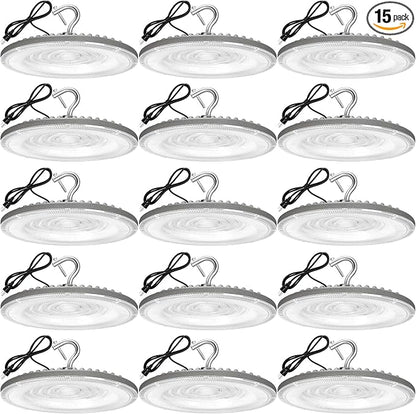 15 Pack 100W UFO Led High Bay Light, IP66 Waterproof, 15050LM 5000K Daylight by XYCN