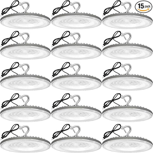 15 Pack 100W UFO Led High Bay Light, IP66 Waterproof, 15050LM 5000K Daylight by XYCN