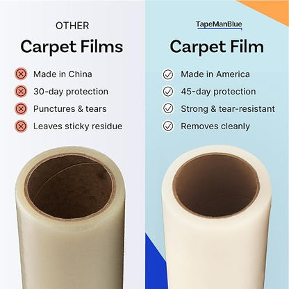 TapeManBlue Carpet Protection Film 36" x 200' roll. Made in The USA. Easy Unwind - Image 3