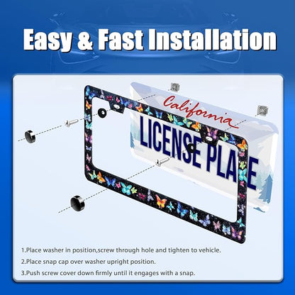 Beautiful Butterfly License Plate Frame Watercolor License Plate Stainless - Image 3
