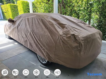 Tecoom Thick Shell Car Cover Super Breathable-Waterproof Windproof Snow Sun - Image 8