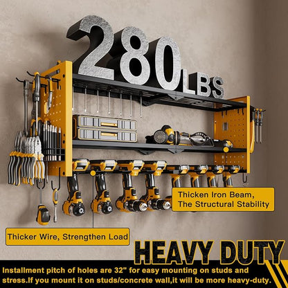 Power Tool Organizer Wall Mount, Cordless Drill Hanger Storage Rack 8 Drill - Image 4