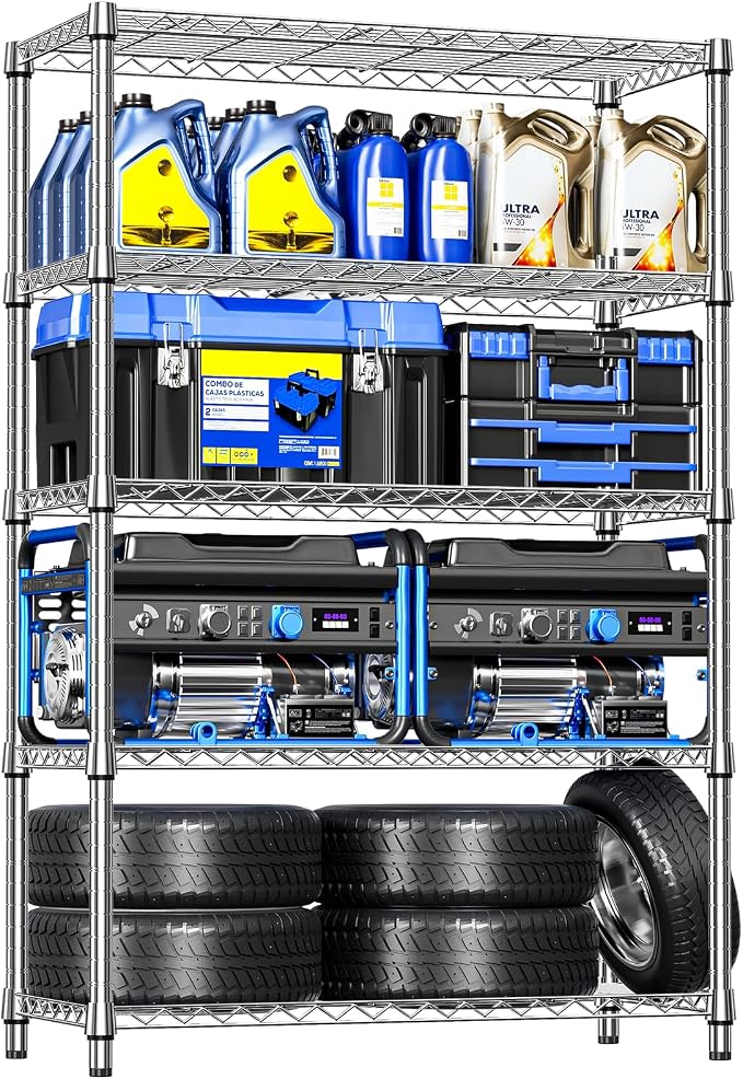 IZEUK 6 Tiers Garage Shelving Wide Storage Shelves Metal Shelves Heavy Duty by Unknown