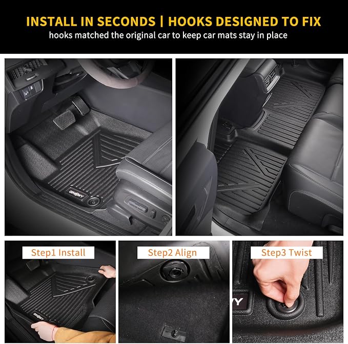 GINOWY- Floor Mats for Kia K5 2021-2024 2025 for Hyundai Sonata 2020-2025 - Image 4