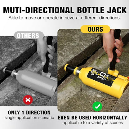 YELLOW JACKET 10 Ton Muti-Directional Welded Bottle Jack, Horizontal Bottle - Image 3