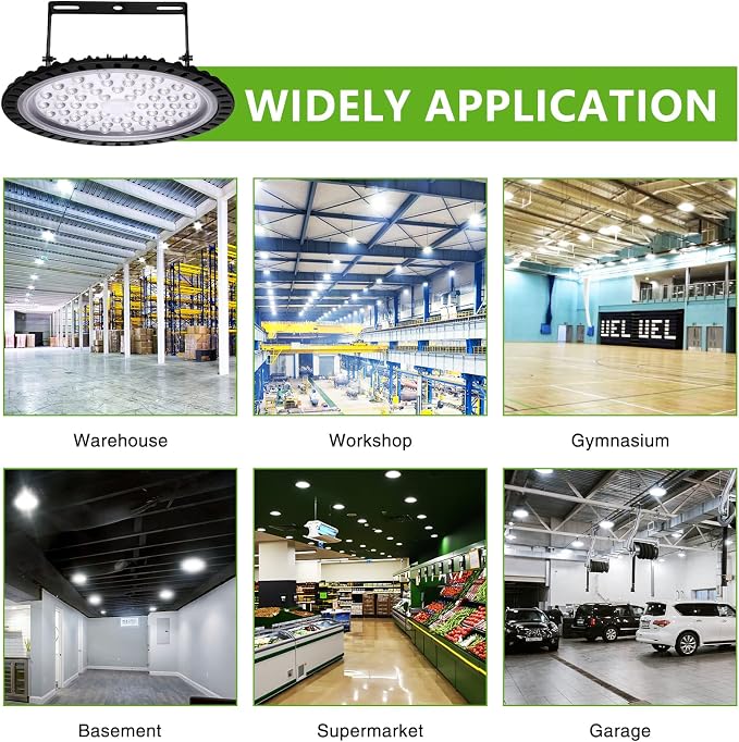 Viugreum 10 Pack 200W UFO LED High Bay Lights, 20000LM 6500K Daylight White - Image 6