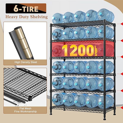 REIBII 71" H Storage Shelves 6 Tier Wire Shelving Unit 1200LBS Metal Shelves - Image 4