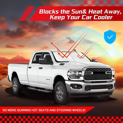 ARISMOTOR Windshield Sun Shade for Dodge RAM 2500 3500 2010-2025, Custom Fit - Image 7