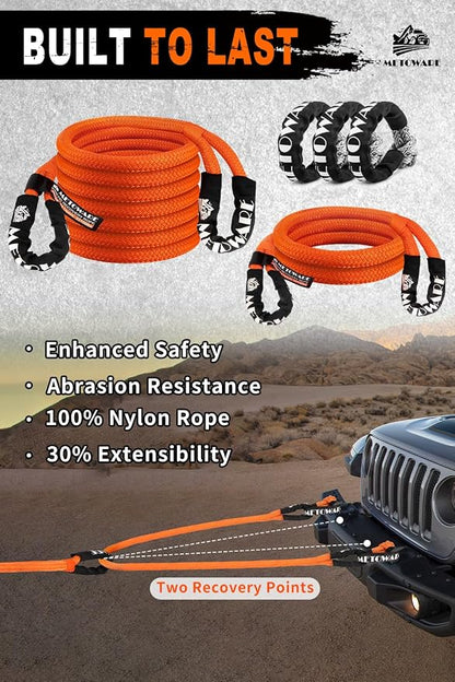 METOWARE Recovery Kit, Kinetic Recovery Rope 35, 000 LBS - Image 4