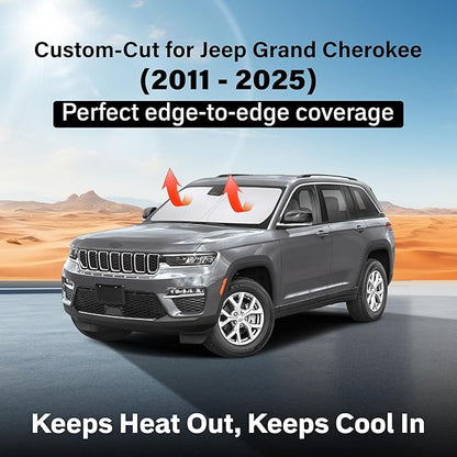 Econour Windshield Sun Shade for 2011-2025 Jeep Grand Cherokee/Grand Cherokee L - Image 2