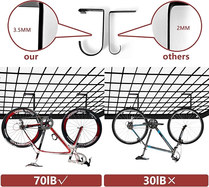 6-Pack Storage Hook for Garage Ceiling Rack & Wall Shelves, Alloy Steel - Image 4