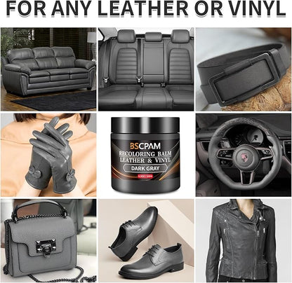 Dark Gray Leather Recoloring Balm, Leather Couch Scratch/Stain Remover - Image 2