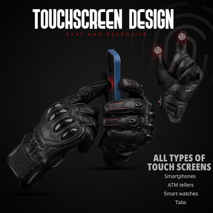 J.A.G. Leather Motorcycle Gloves - Image 8