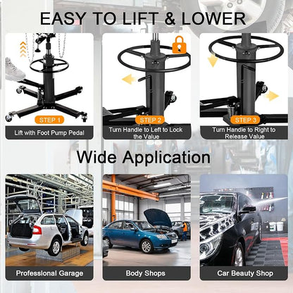 Transmission Jack 1660 lbs/ 0.75 Ton Capacity Hydraulic Telescopic Transmission - Image 7