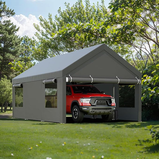JY QAQA Carport, 12x20 FT Heavy Duty Carport by JYQAQA