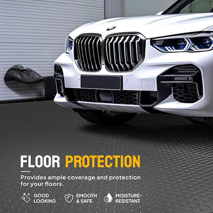 TUFFIOM 7.5x22 FT Garage Floor Mat, Thickened Diamond Plate PVC Garage Mats - Image 2