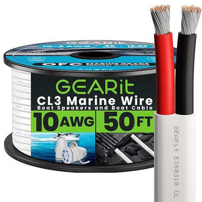 GEARit 10 Gauge Marine Wire, 10/2 AWG Marine Grade Tinned Copper Oxygen Free by GEARit