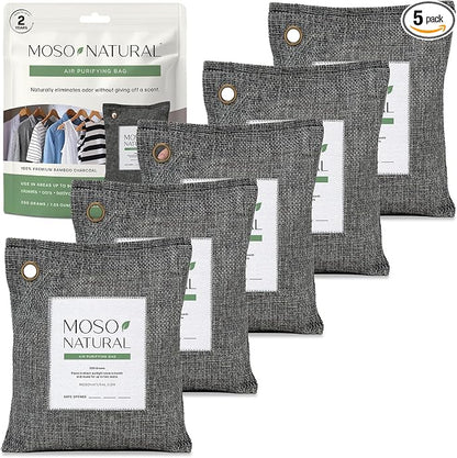 Moso Natural Air Purifying Bag 200g Bamboo Charcoal Odor Absorber by MosoNatural