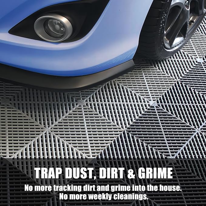 25PCS|15.7"x15.7" Garage Flooring Tiles, Non-Slip Interlocking Plastic Garage - Image 7