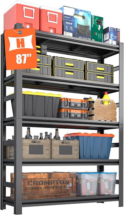 87"H Garage Shelving Heavy Duty Rack, 4500 LBS Ultra Large Capacity 5 Tier by ErgoNova