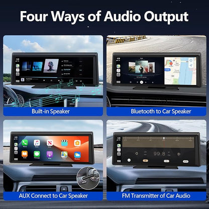Wireless Carplay Screen for Car 2K Dash Cam, 8.1" HD Portable Car Stereo - Image 5