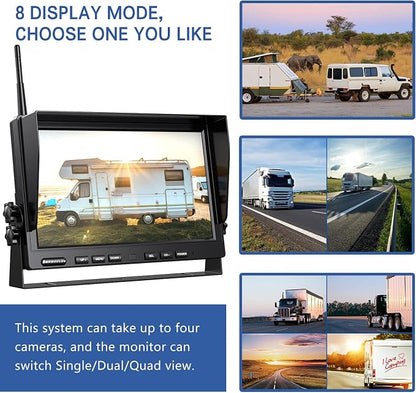 10'' 1080P Wireless Backup Camera System, 10 Inch DVR Dual/Quad Monitor - Image 8