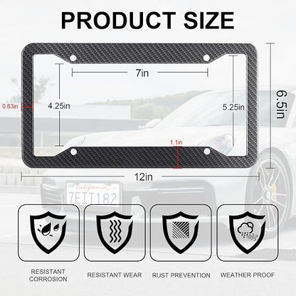 LivTee Carbon Fiber License Plate Frames, 4 Holes Stainless Steel License Plate - Image 3