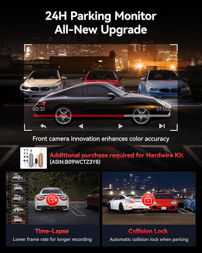 REDTIGER ViewClear 70 4K+2.5K Dash Cam Front and Rear, STARVIS 2 IMX678 x - Image 6