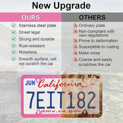 LivTee 4 Holes Stainless Steel License Plate Frames, Automotive Exterior - Image 6
