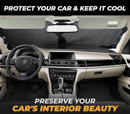 Windshield Sun Shade for Car, SUV & Truck – Patented Design Blocks 99% UV Rays - Image 2