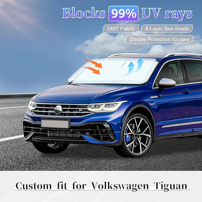 Sun Shade Sunshade for Volkswagen Tiguan 2018-2023 2024 2025 Windshield Cover - Image 2