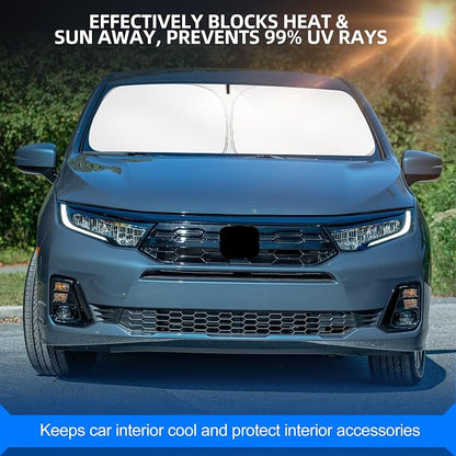 Windshield Sun Shade for Honda Odyssey 2018-2025 2026 Foldable Sunshade Custom - Image 7