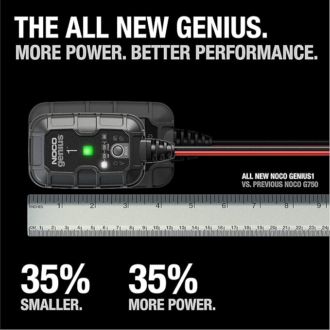 NOCO GENIUS1: 1A 6V/12V Smart Battery Charger – Automatic Maintainer, Trickle - Image 2