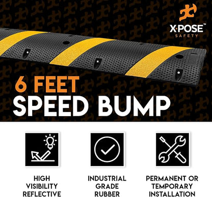 Speed Bump Strip - 6 Ft Rubber Speed Humps - Stop and Slow Cars - - Image 2