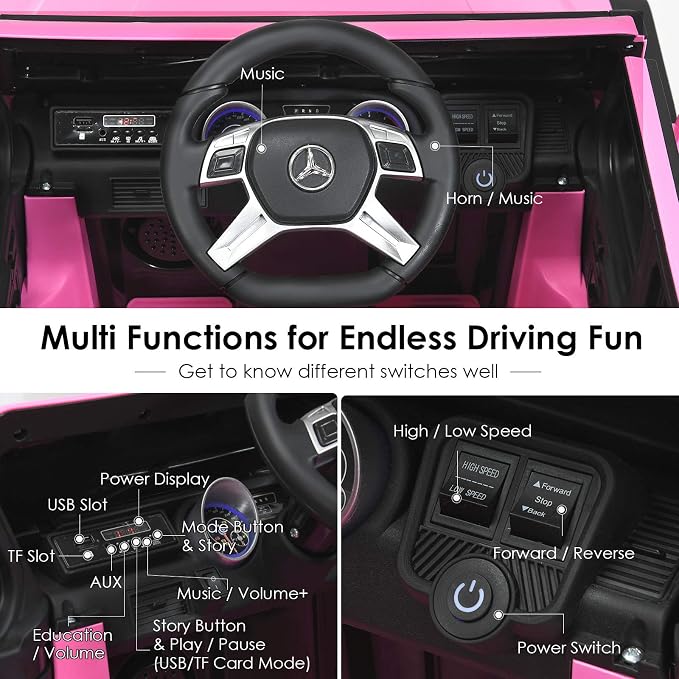 HONEY JOY Ride On Truck, Licensed Mercedes-Benz Maybach G650 Battery Powered - Image 4