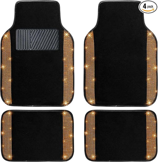 NBTEPEM Bling Car Floor Mats Full Set, Universal Fit Most Cars by NBTEPEM