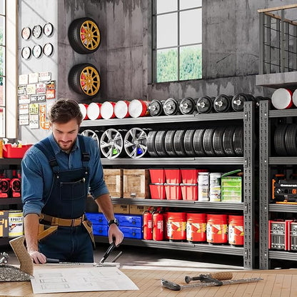 60” W Heavy Duty Garage Shelving, 5000LBS Metal Storage Shelves, 4 Tier Storage - Image 3