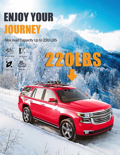 KINGGERI Lockable 220lbs Roof Rack Cross Bars Compatible - Image 3