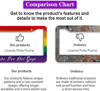 License Plate Frames for Men Rainbow Plate Cover for Car for Women Rainbow Gay - Image 6
