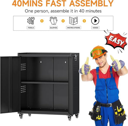 34" Metal Garage Storage Cabinet - Image 7