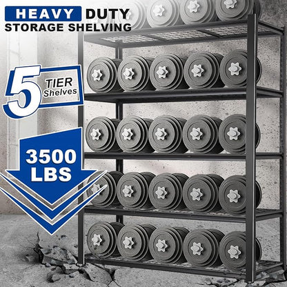 BILT HARD 48" W x 24" D Garage Shelving 3500 LBS, Industrial 5-Tier Heavy Duty - Image 3