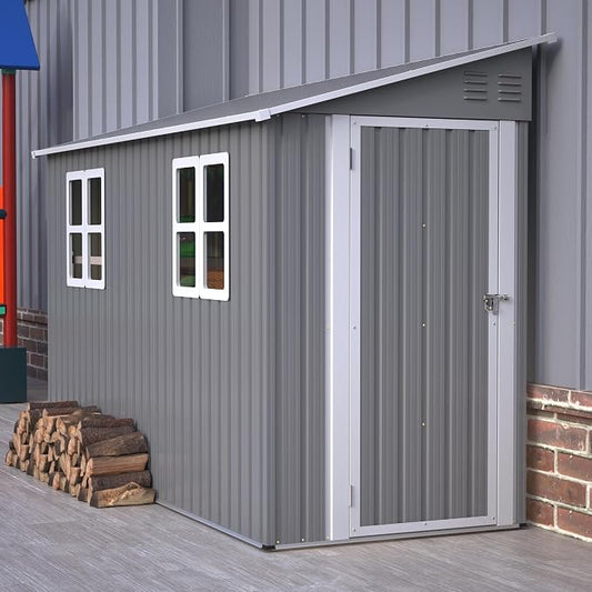 4 x 10 FT Metal Outdoor Storage Shed by Unknown