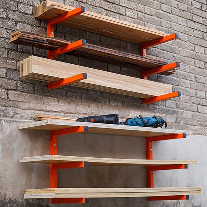Heavy Duty Lumber Storage Rack Wall Mount, Metal Wood Rack Organizer - Image 7