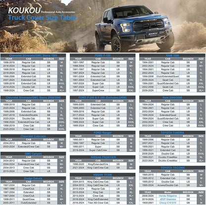 KouKou Large Truck Cover Waterproof All Weather, 6 Layers Full Pickup Cover - Image 2