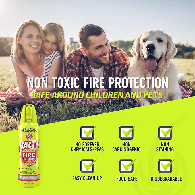 HALT! Fire Fighting Foam Spray – Non-Toxic, PFAS Free, Store & Find in - Image 6