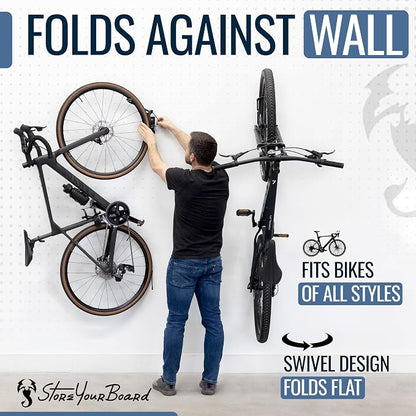StoreYourBoard Bike Swivel Rack – Wall Mounted Garage Bike Storage, Vertical - Image 3