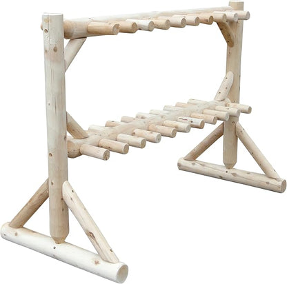 17-Pair Freestanding Skis + Snowboard Log Rack, Standing Shorter Ski Storage - Image 3