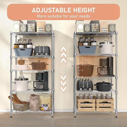 MZG 1750 lbs 5 Tier Storage Rack Metal Wire Shelving Unit, Storage Standing - Image 8