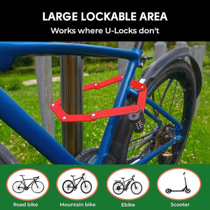 Foldable Combination Bike Lock | 4-Digit Anti-Theft, Heavy-Duty FortiCore™ - Image 6