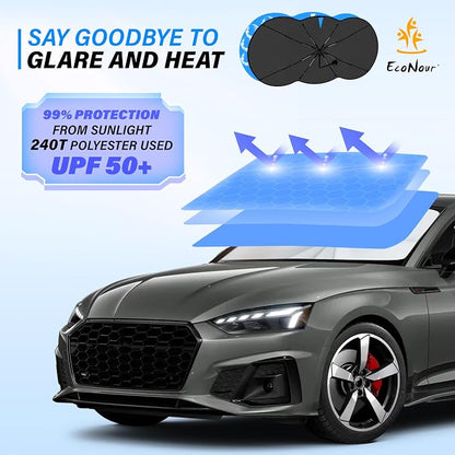 EcoNour Car Windshield Sunshade Umbrella | Foldable Windshield Sun Shade Cover - Image 2